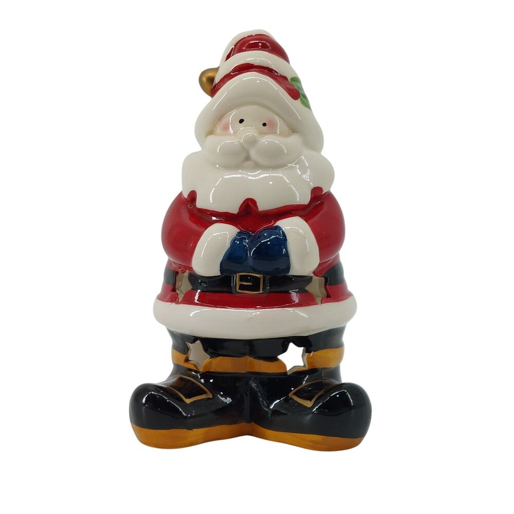 Christmas Santa Tea Light Holder Candle Decor Holiday Red